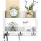 Rustic Wood Floating Storage Shelf with 3 Hooks